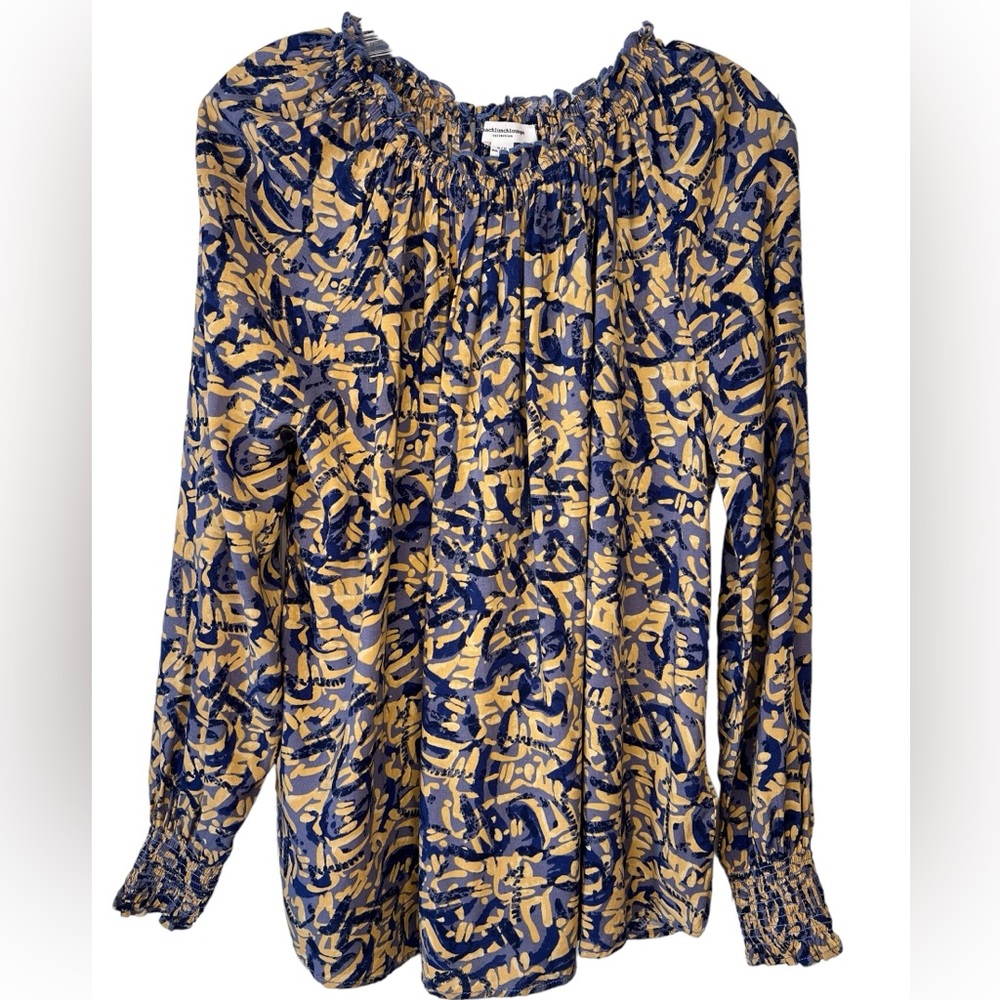 Beach Lunch Lounge Marissa Womens Printed Flowy Off The Shoulder Keeping Up - S